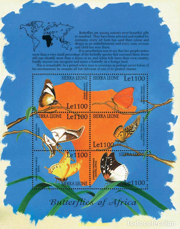 Sellos: 241787 MNH SIERRA LEONA 2001 MARIPOSAS DE AFRICA