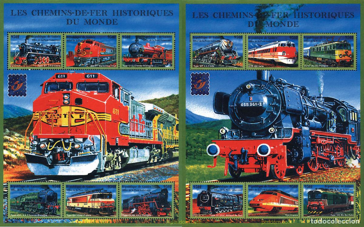Sellos: 313022 MNH GUINEA 2001 TRENES HISTORICOS DEL MUNDO