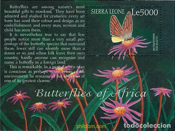Sellos: 362309 MNH SIERRA LEONA 2001 MARIPOSAS DE AFRICA