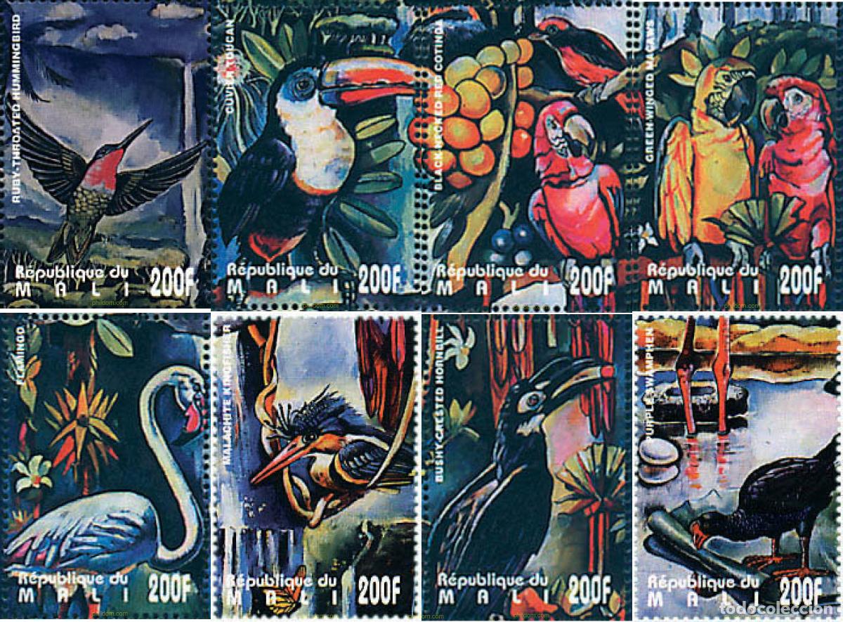 Sellos: 580060 MNH MALI 1995 FAUNA - AVES Y MARIPOSAS DEL MUNDO