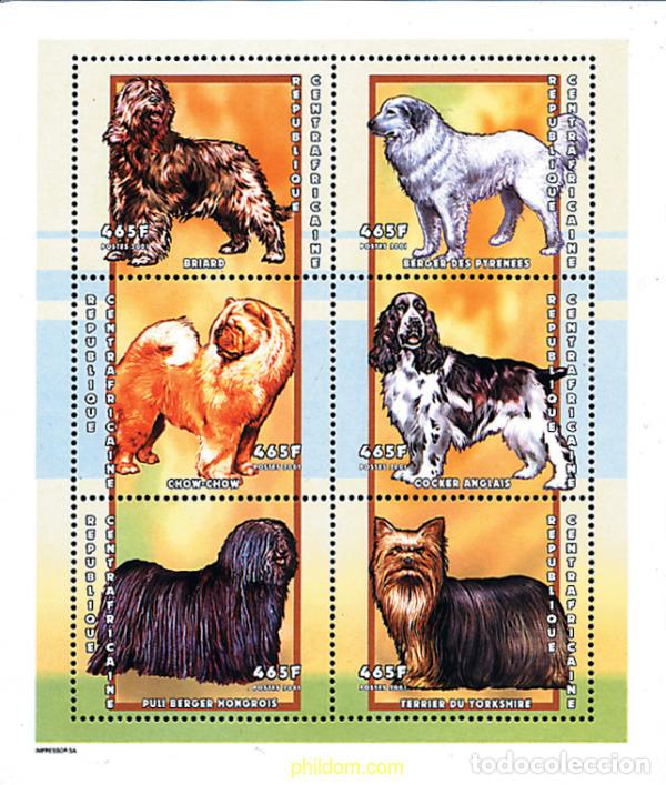 Sellos: 290331 MNH CENTROAFRICANA 2001 PERROS DE RAZA