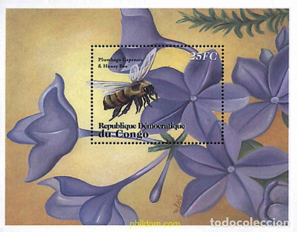 Sellos: 207995 MNH CONGO. Rep&uacute;blica democr&aacute;tica 2001 FLORES E INSECTOS