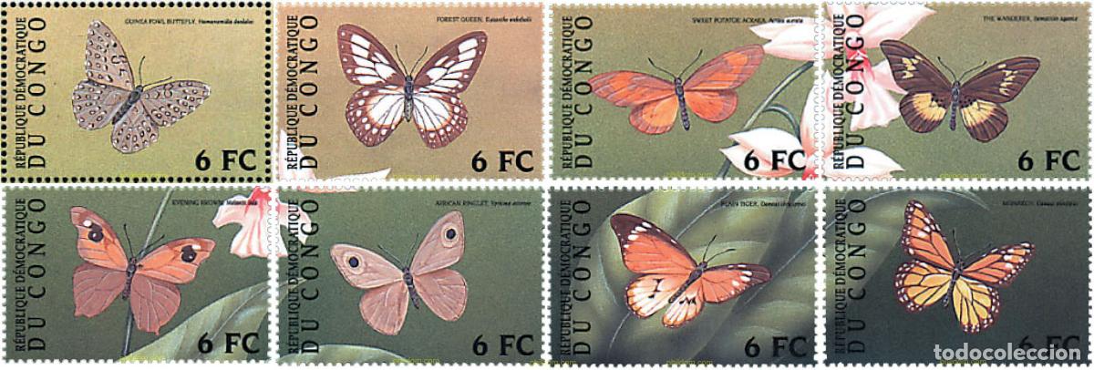 Sellos: 143312 MNH CONGO. Rep&uacute;blica democr&aacute;tica 2001 MARIPOSAS DE AFRICA