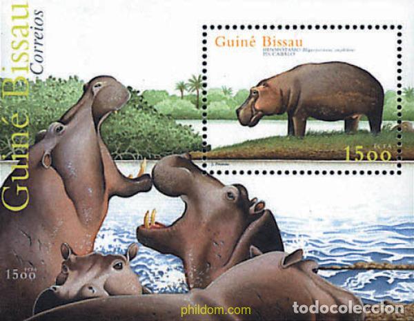 Selos: 77549 MNH GUINEA BISSAU 2001 HIPOPOTAMO