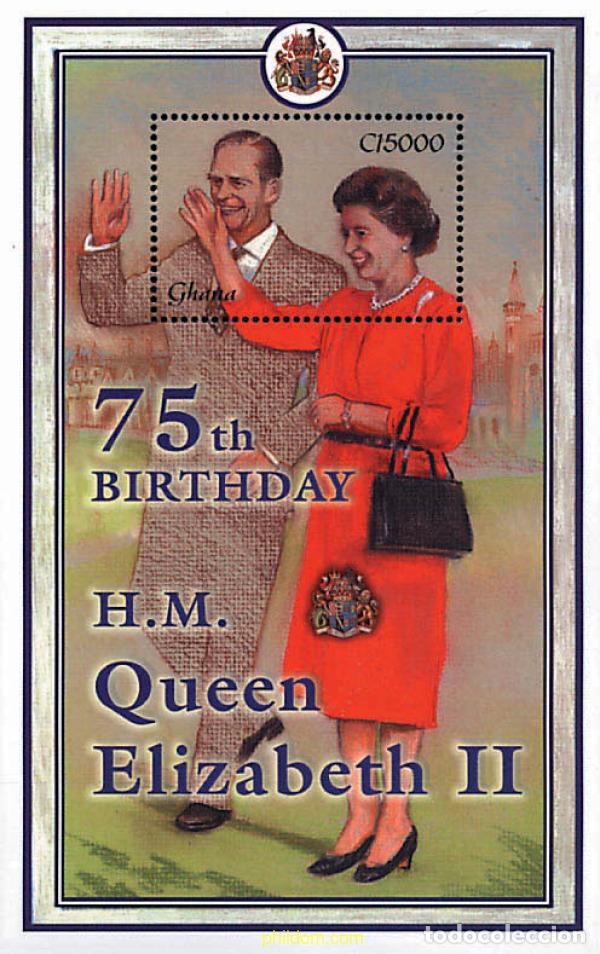 Sellos: 77849 MNH GHANA 2001 75 ANIVERSARIO DE LA REINA ISABEL II