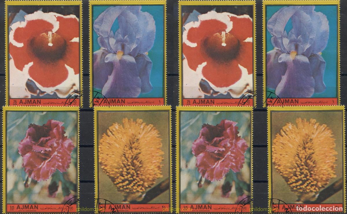 Sellos: 304496 USED AJMAN 1972 FLORES