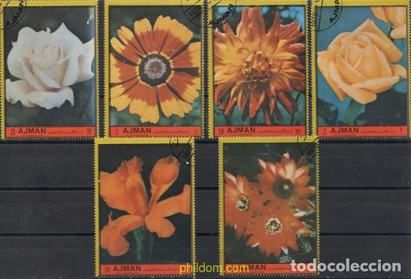 Sellos: 13281 HINGED AJMAN 1972 FLORES DE EUROPA
