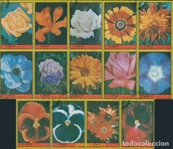 Sellos: 352154 USED AJMAN 1972 FLORES DE CAMPO