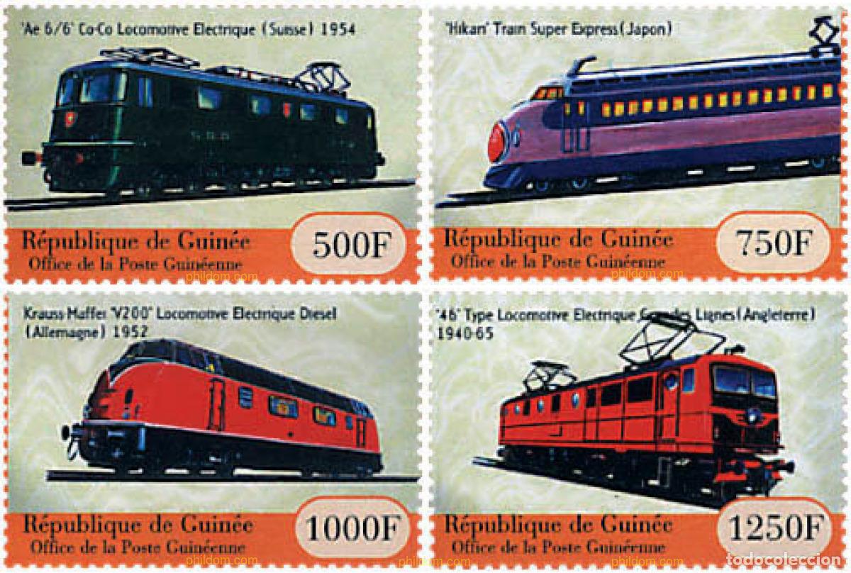 Sellos: 138528 MNH GUINEA 2001 TRENES DEL MUNDO
