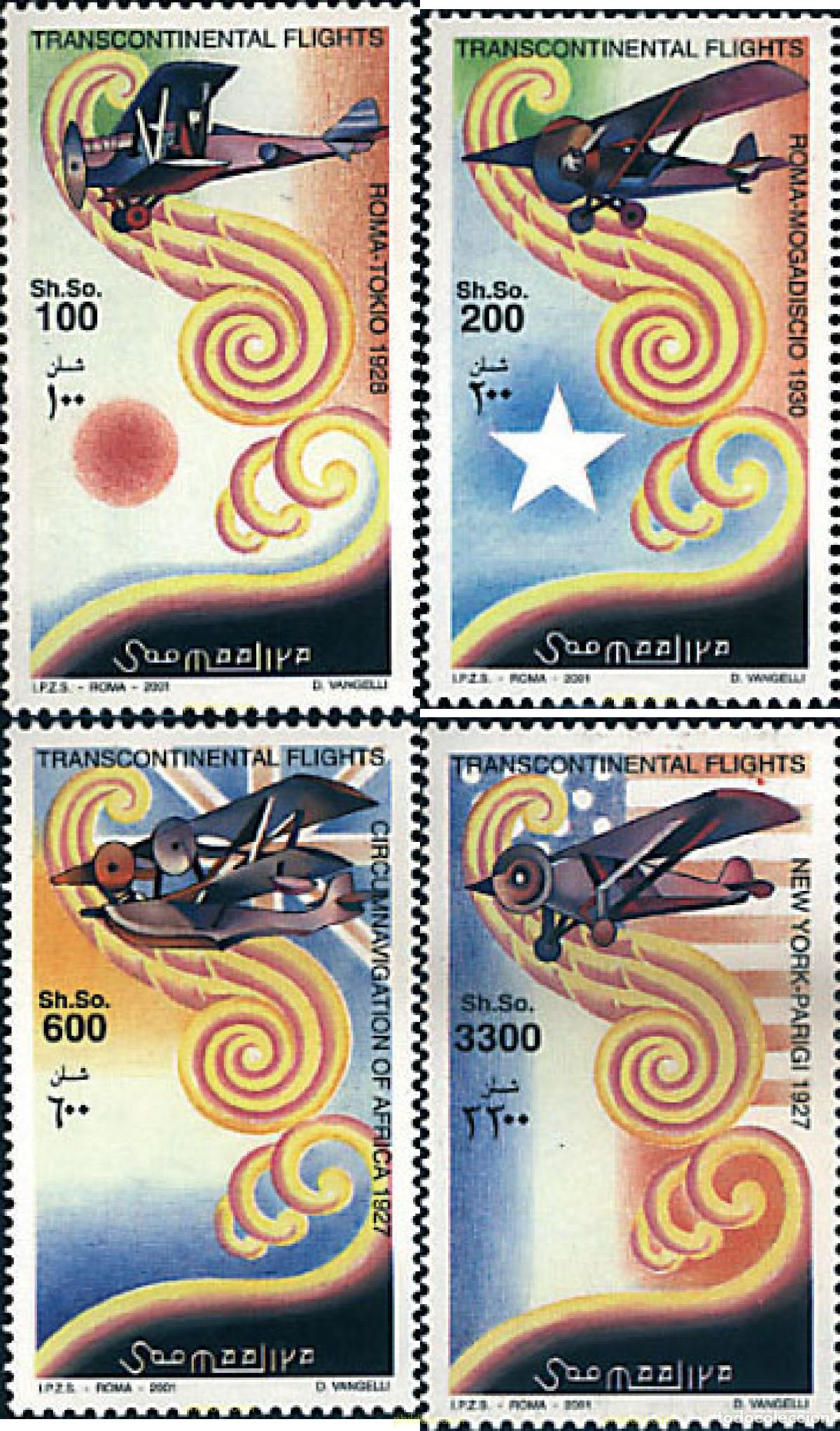 Sellos: 86381 MNH SOMALIA 2001 VUELOS TRANSCONTINENTALES