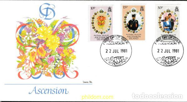 Sellos: 430935 MNH ASCENSION 1981 BODA DEL PRINCIPE CARLOS Y LADY DIANA SPENCER