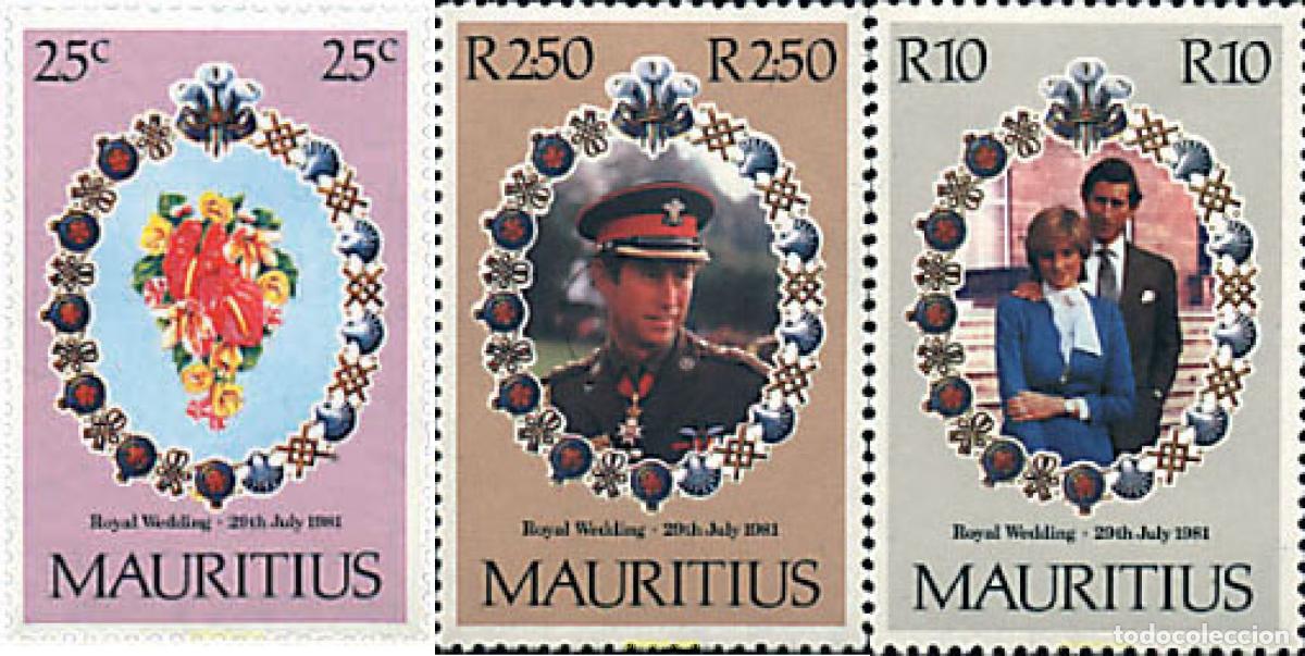 Sellos: 98235 MNH MAURICIO 1981 BODA DEL PRINCIPE CARLOS Y LADY DIANA SPENCER