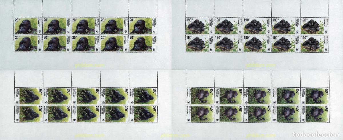 Sellos: 12781 MNH CONGO. Rep&uacute;blica democr&aacute;tica 2002 WWF. GORILA DE MONTA&Ntilde;A