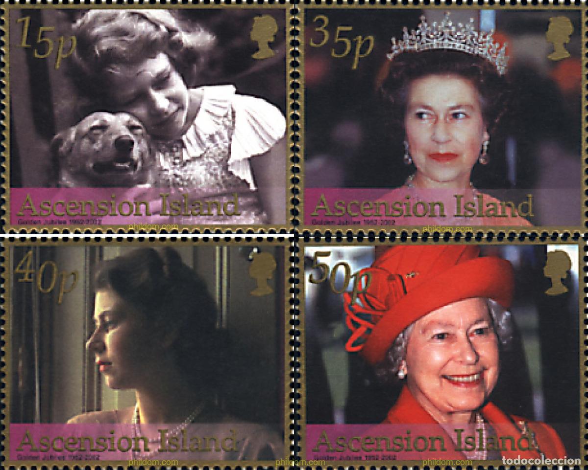 Sellos: 88028 MNH ASCENSION 2002 50 ANIVERSARIO DEL ACCESO AL TRONO DE ISABEL II