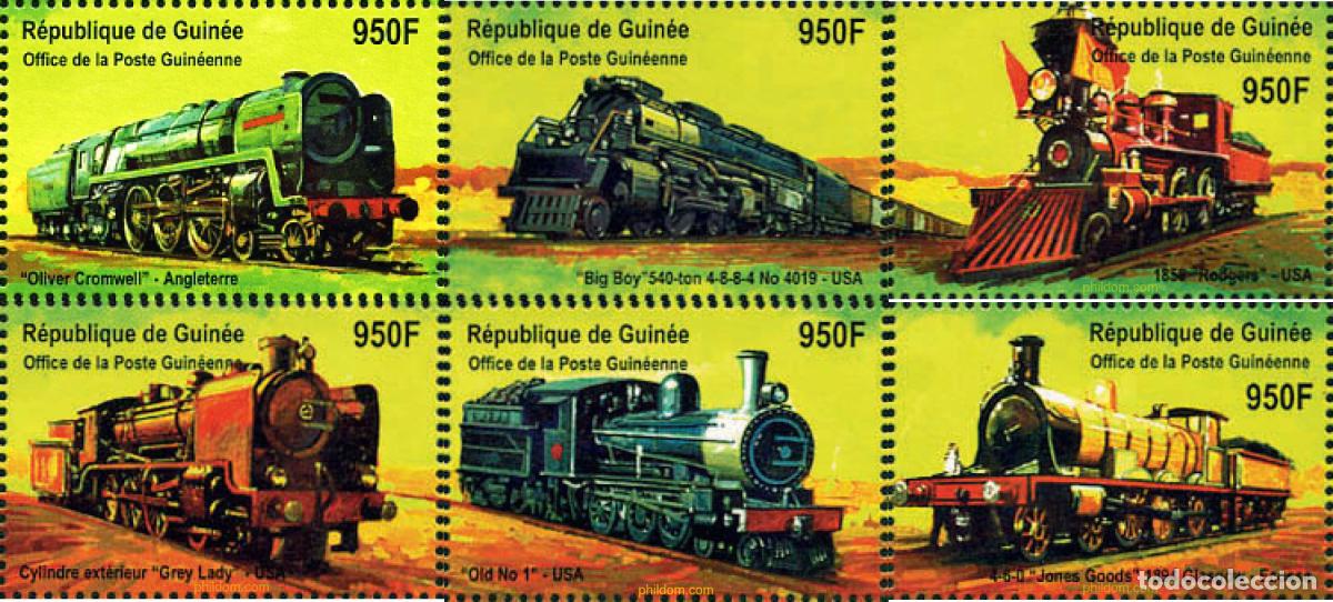Sellos: 323747 MNH GUINEA 2001 LOCOMOTORAS CELEBRES