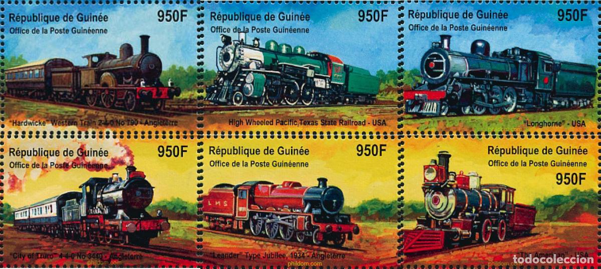Sellos: 323748 MNH GUINEA 2001 LOCOMOTORAS CELEBRES