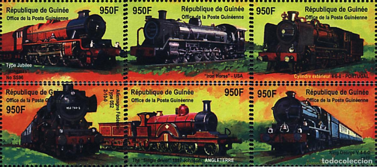 Sellos: 323751 MNH GUINEA 2001 LOCOMOTORAS CELEBRES