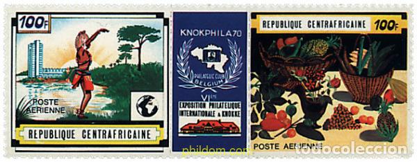 Sellos: 115847 MNH CENTROAFRICANA 1970 KNOKPHILA 70. EXPOSICION FILATELICA