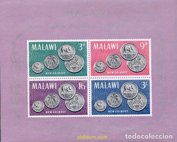 Sellos: 181073 MNH MALAWI 1965 MONEDAS