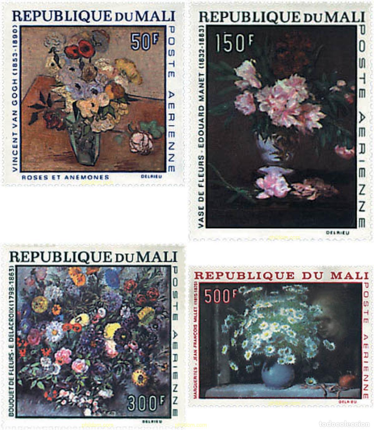 Sellos: 670851 HINGED MALI 1968 PINTURAS DE FLORES