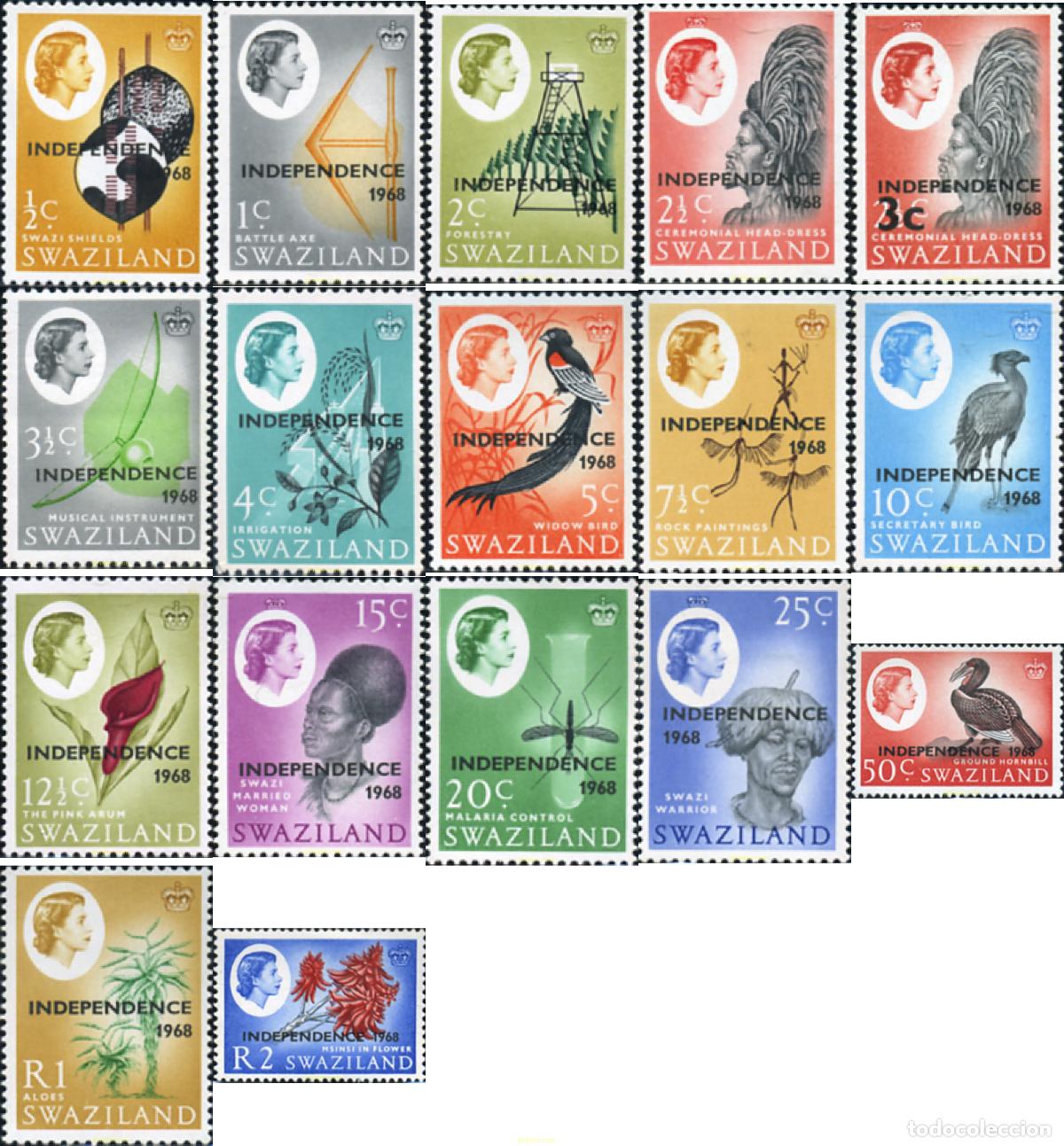 Sellos: 93816 MNH SWAZILANDIA 1968 INDEPENDENCIA