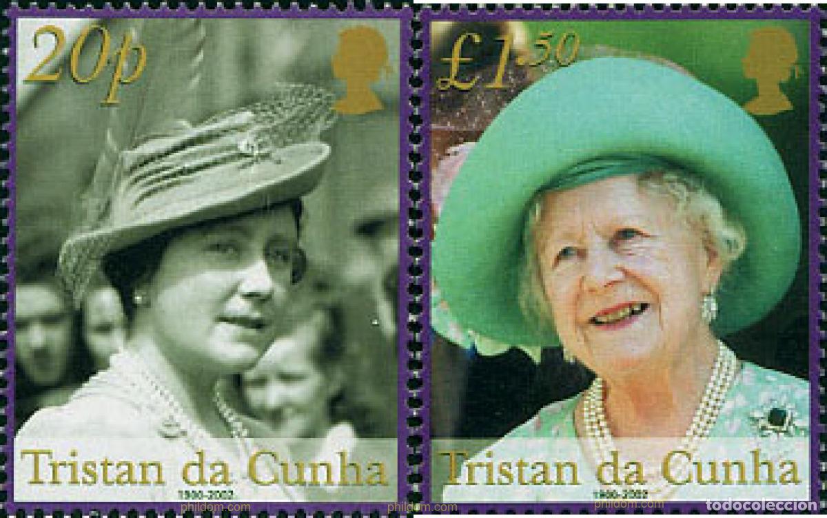 Sellos: 99954 MNH TRISTAN DA CUNHA 2002 HOMENAJE A LA REINA MADRE