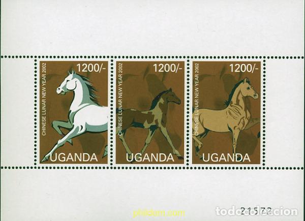 Sellos: 226702 MNH UGANDA 2002 A&Ntilde;O LUNAR CHINO - A&Ntilde;O DEL CABALLO