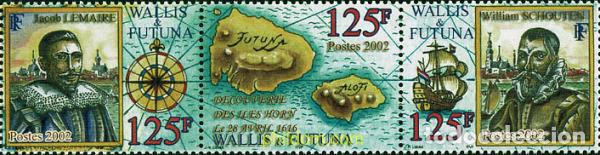 Sellos: 100514 MNH WALLIS Y FUTUNA 2002 DESCUBRIMIENTO DE LAS ISLAS HORN