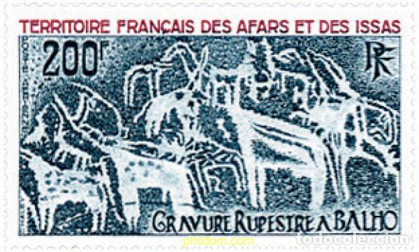 Sellos: 100979 MNH AFARS E ISSAS 1974 GRABADOS RUPESTRES DE BALHO