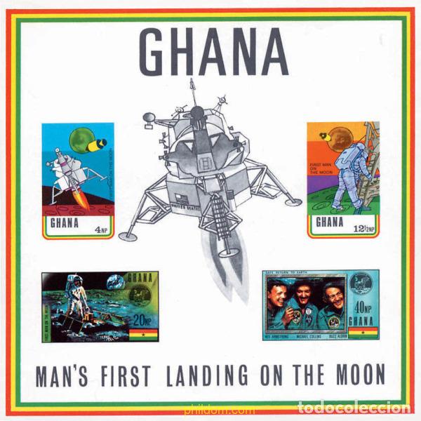 Sellos: 103889 MNH GHANA 1970 ALUNIZAJE DEL APOLO 11