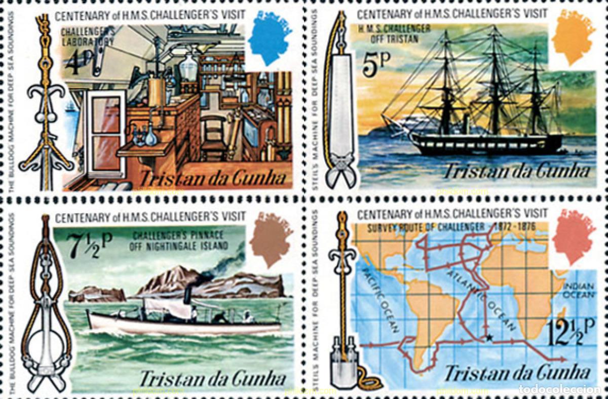 Sellos: 104649 MNH TRISTAN DA CUNHA 1973 CENTENARIO DEL VIAJE DEL HMS CHALLENGER