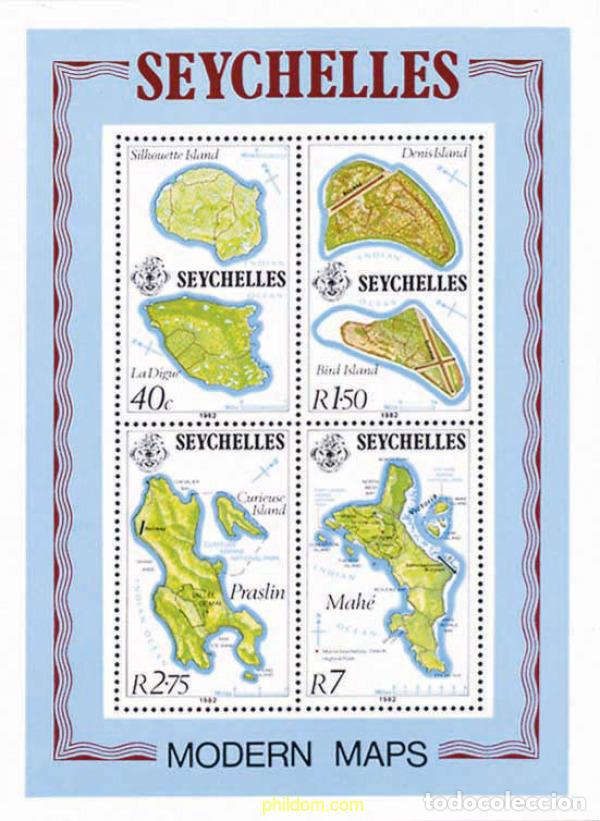 Sellos: 105520 MNH SEYCHELLES 1982 MAPAS DE LAS ISLAS