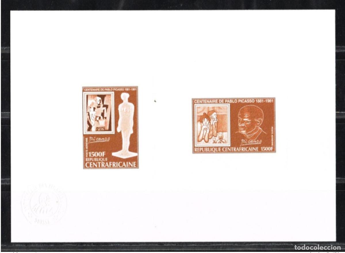 Sellos: Pintura de Picasso Mi. 748 - 749 Centenario &Aacute;frica Central 1981 prueba artista