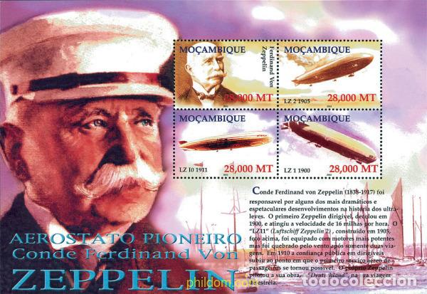 Sellos: 230680 MNH MOZAMBIQUE 2002 DIRIGIBLES