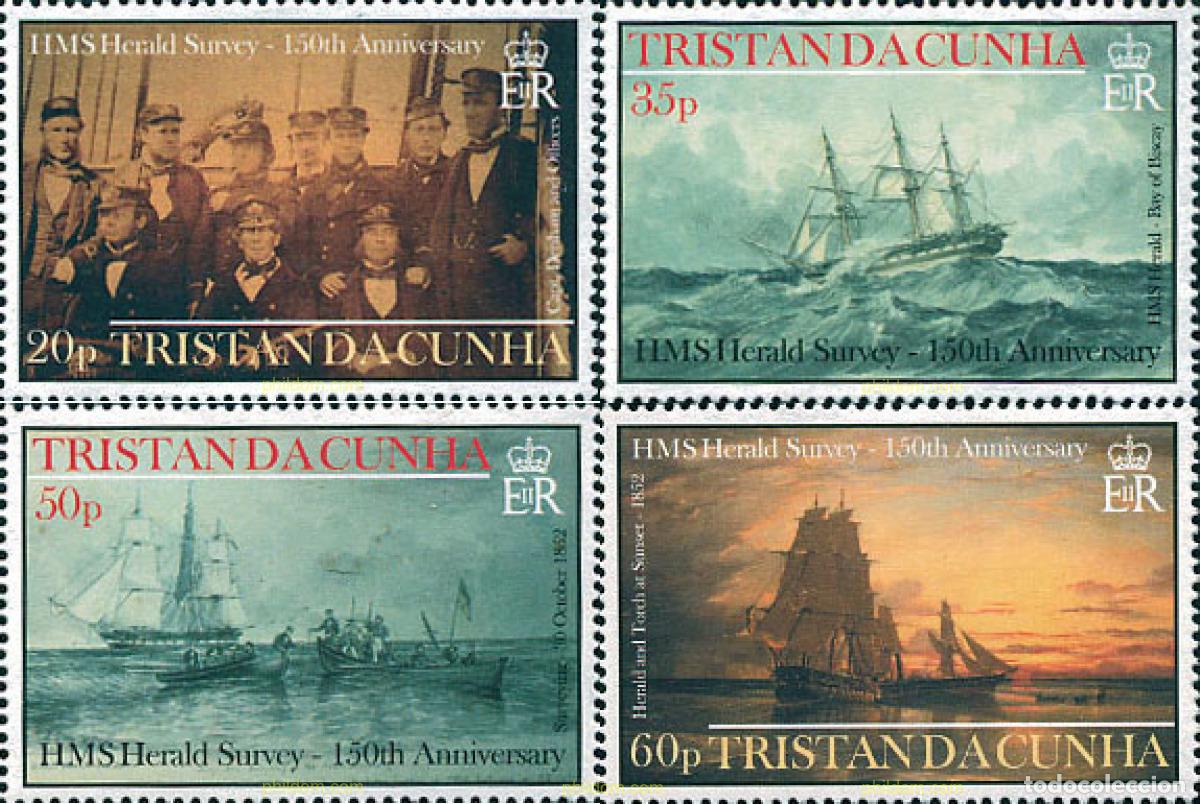 Sellos: 110459 MNH TRISTAN DA CUNHA 2002 150 ANIVERSARIO DEL HMS HERALD