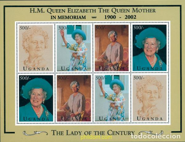 Sellos: 110469 MNH UGANDA 1995 HOMENAJE A LA REINA MADRE
