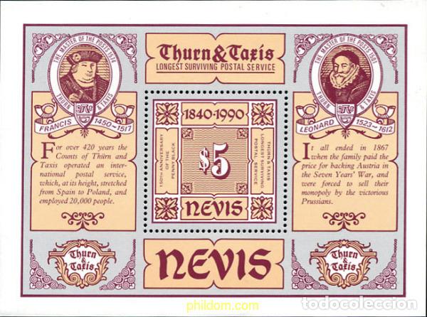 Sellos: 112855 MNH NEVIS 1990 150 ANIVERSARIO DEL PRIMER SELLO