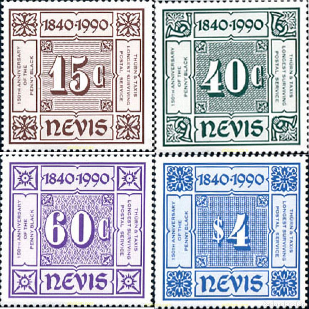 Sellos: 112851 MNH NEVIS 1990 150 ANIVERSARIO DEL PRIMER SELLO