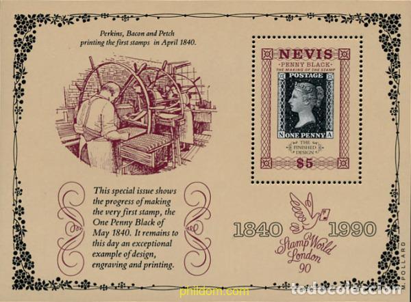 Sellos: 112857 MNH NEVIS 1990 150 ANIVERSARIO DEL PRIMER SELLO