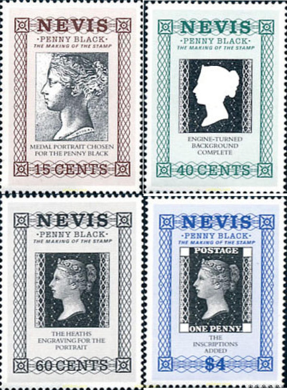 Sellos: 112850 MNH NEVIS 1990 150 ANIVERSARIO DEL PRIMER SELLO