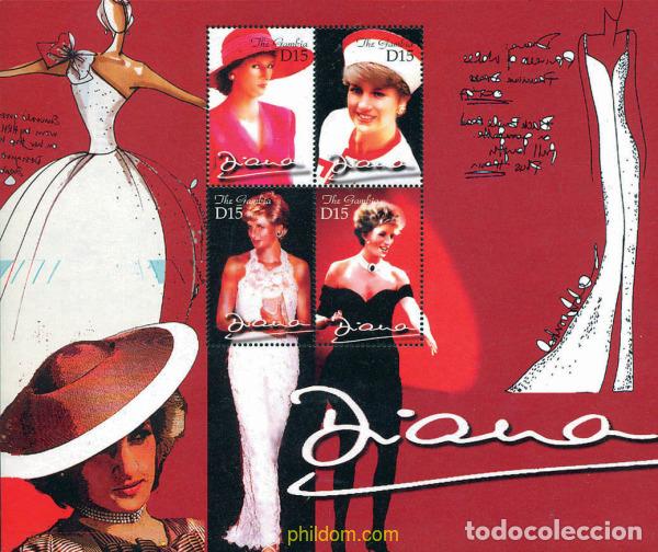Sellos: 256292 MNH GAMBIA 2002 5 ANIVERSARIO DE LA MUERTE DE LA PRINCESA DIANA