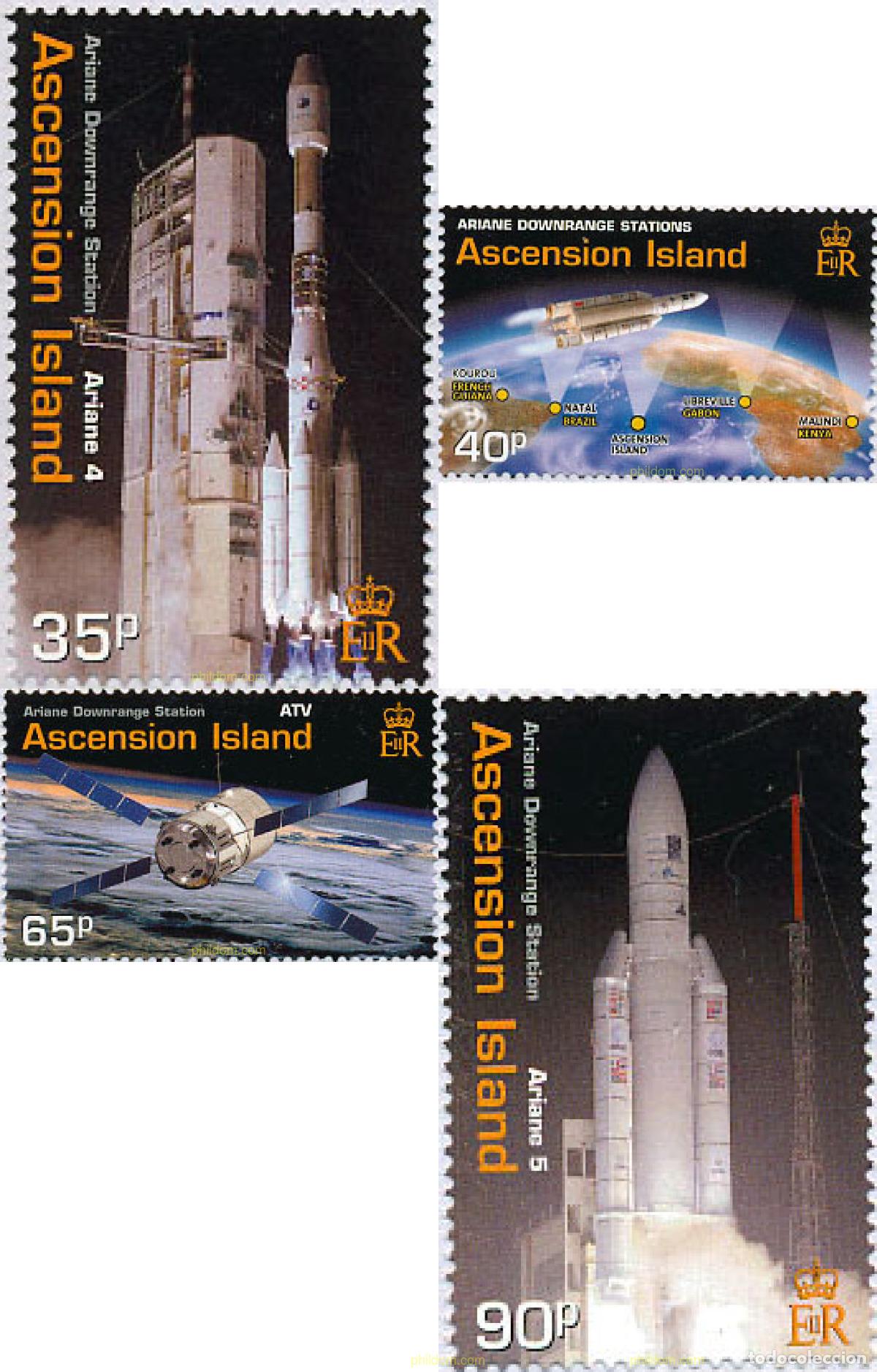 Sellos: 115029 MNH ASCENSION 2003 ESTACION ESPACIAL ARIANE DOWNRANGE
