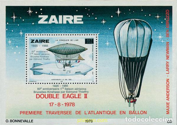 Sellos: 117822 MNH ZAIRE 1985 60 ANIVERSARIO DEL PRIMER ENLACE AEREO BRUSELAS-KINSHASA