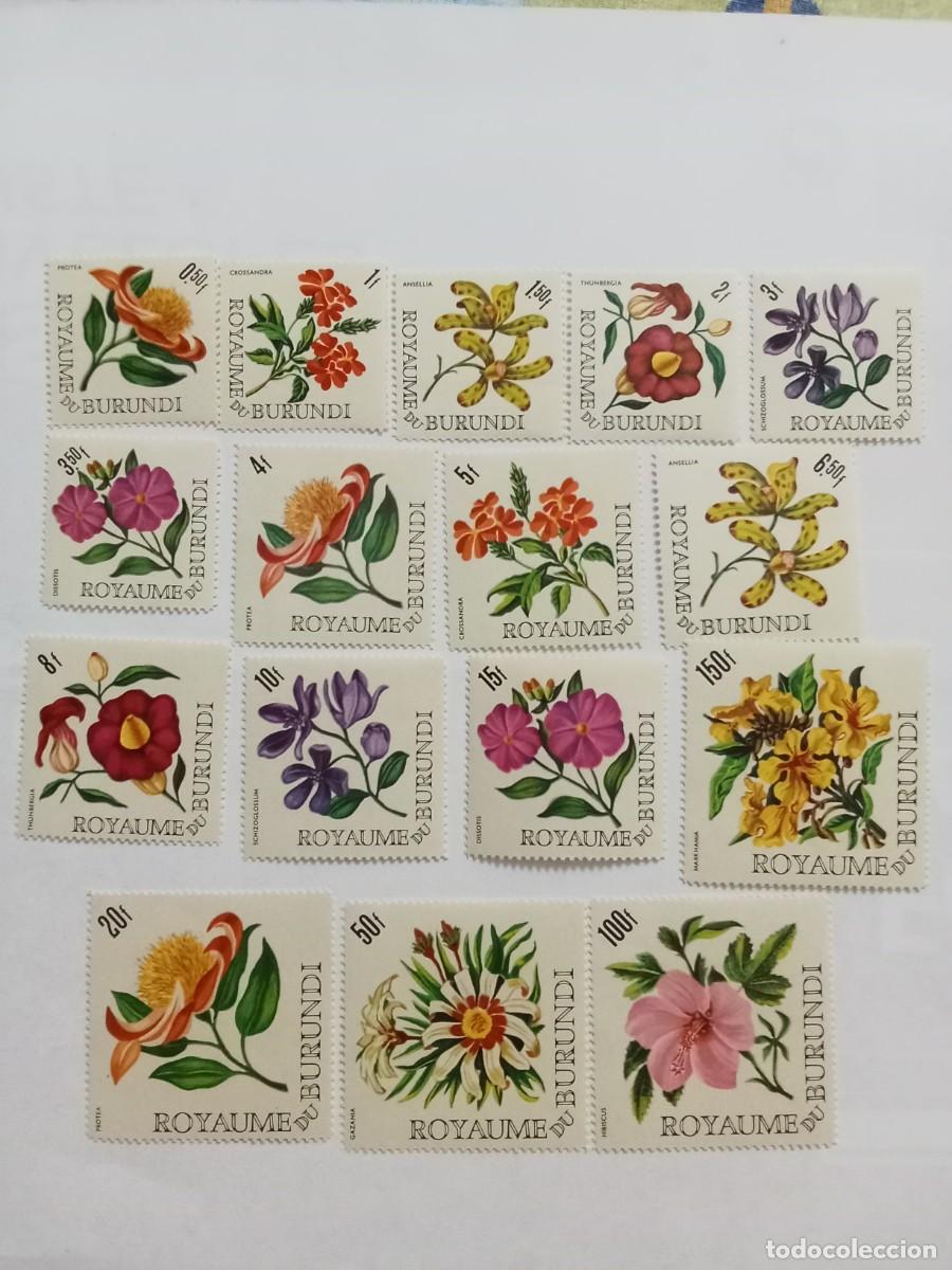 Sellos: REP&Uacute;BLICA DE BURUNDI, A&Ntilde;O 1966, FLORA, YVERT 172/187**MNH, 16 VALORES.