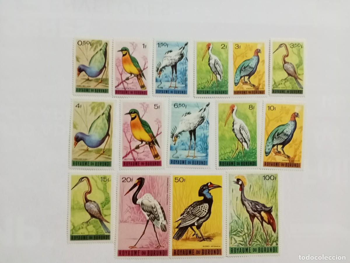 Sellos: REINO DE BURUNDI, A&Ntilde;O 1965, STANLEY GIBBONS 127/141**MNH, AVES, 15 VALORES, SERIE COMPLETA.