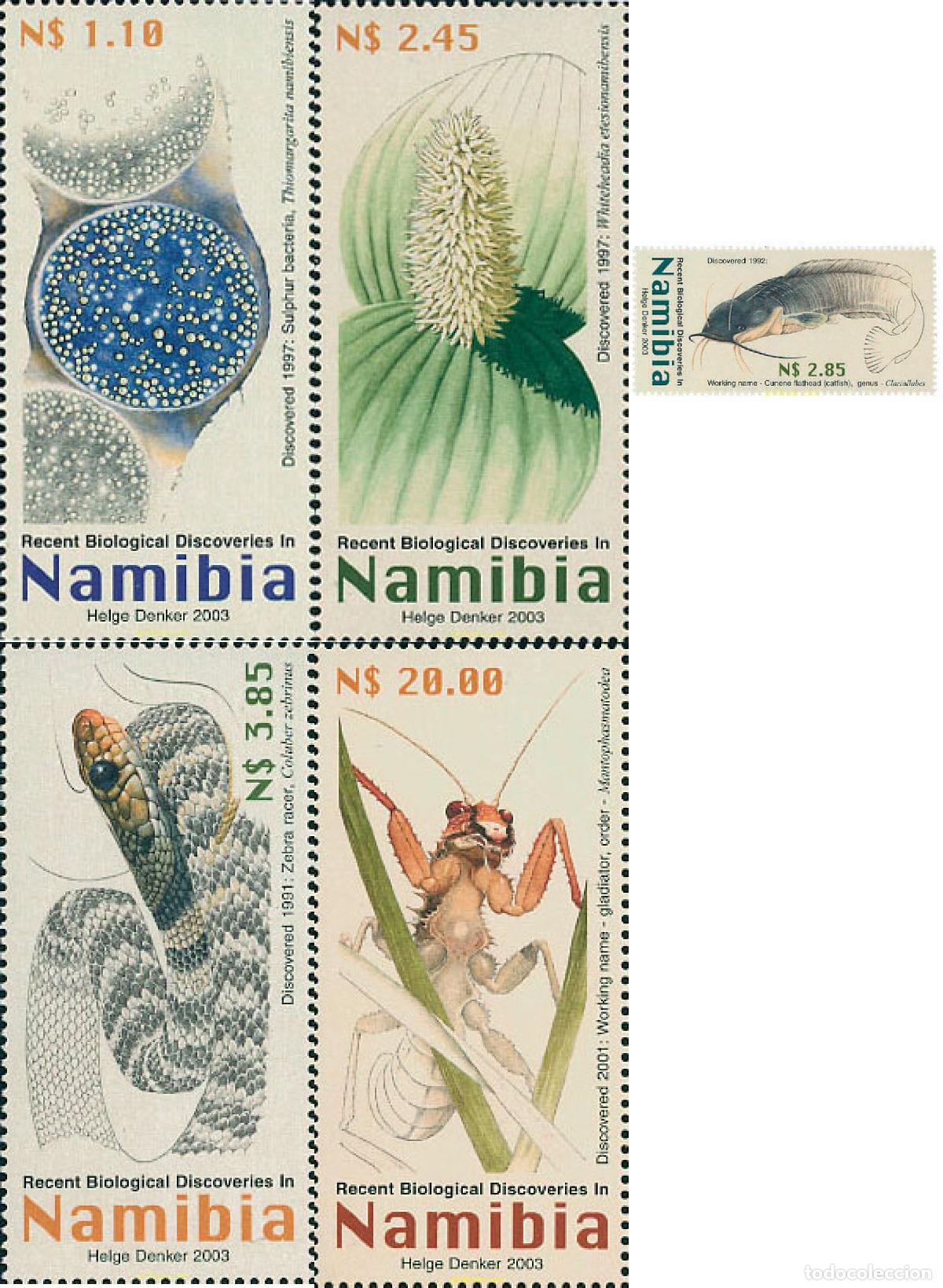 Sellos: 120567 MNH NAMIBIA 2003 NUEVOS DESCUBRIMIENTOS BIOLOGICOS