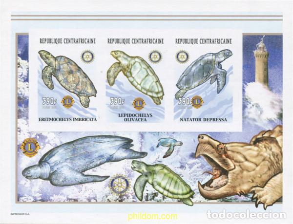 Sellos: 120524 MNH CENTROAFRICANA 2002 TORTUGAS MARINAS