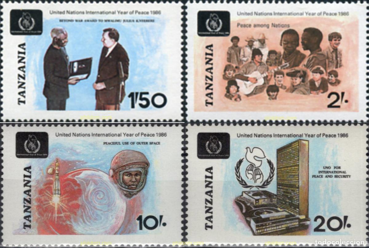 Sellos: 123345 MNH TANZANIA 1986 A&Ntilde;O INTERNACIONAL DE LA PAZ