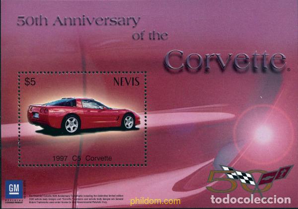 Sellos: 128100 MNH NEVIS 2003 50 ANIVERSARIO DE CORVETTE