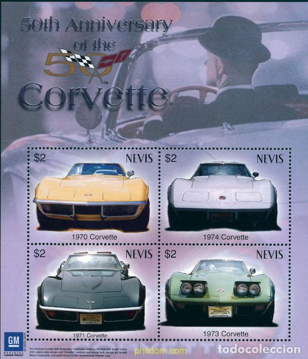 Sellos: 228861 MNH NEVIS 2003 50 ANIVERSARIO DE CORVETTE